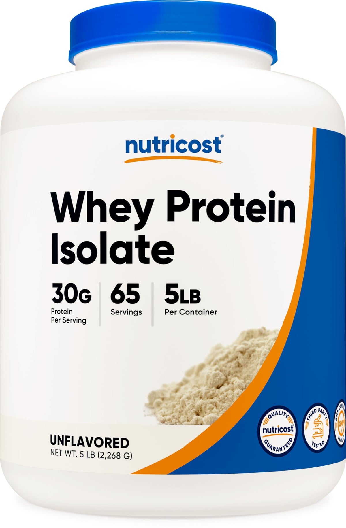 Nutricost Whey Protein Isolate (Unflavored) 5LBS international delivery