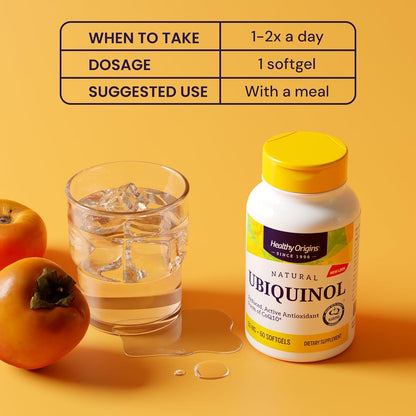 Healthy Origins Ubiquinol CoQ10 50 mg, Non-GMO, 150 Softgels