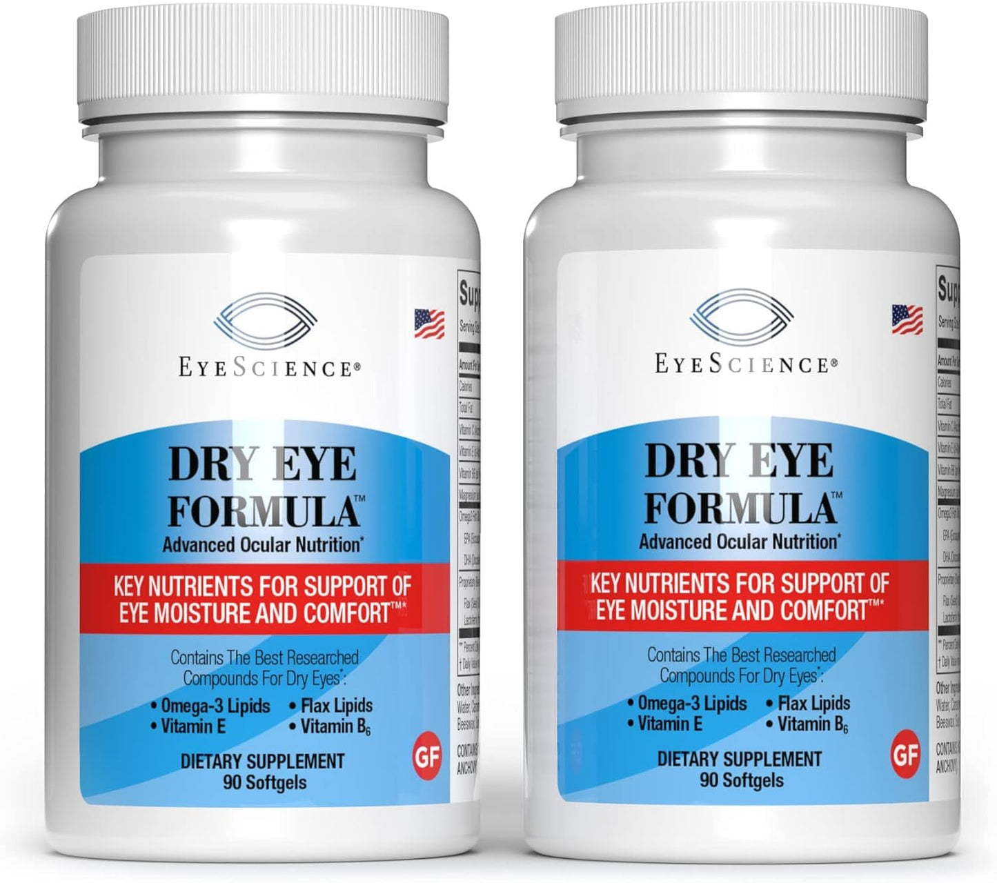 EyeScience Dry Eye Formula Omega-3 Dry Eye Supplement, 900mg | Eye Vitamins for Dry Eyes, Supports Eye Hydration, Tear Function & Daily Eye Comfort, EPA DHA Softgels for Adults