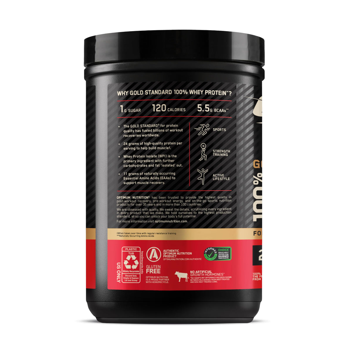 Optimum Nutrition Gold Standard Whey Protein, Double Rich Chocolate, 2 LB
