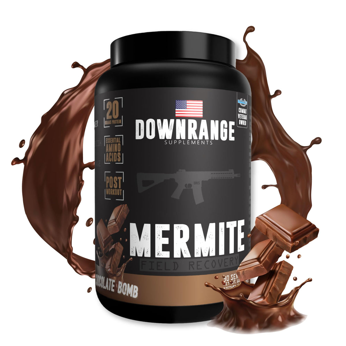 DownRange Supplements Mermite Whey Protein Powder, Post Workout Muscle Recovery 