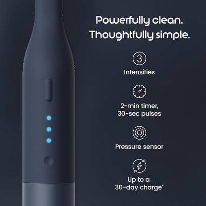 Quip Ultra Lite Sonic Electric Toothbrush, 3 Modes, Mirror Mount, Ash