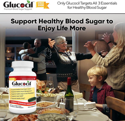 Glucocil – Softgels - Premium Blood Sugar Support - New Clinical Study Published March 2026-3 Million Bottles Sold - Supports the 3 Essentials for Healthy Blood Sugar - Since 2008