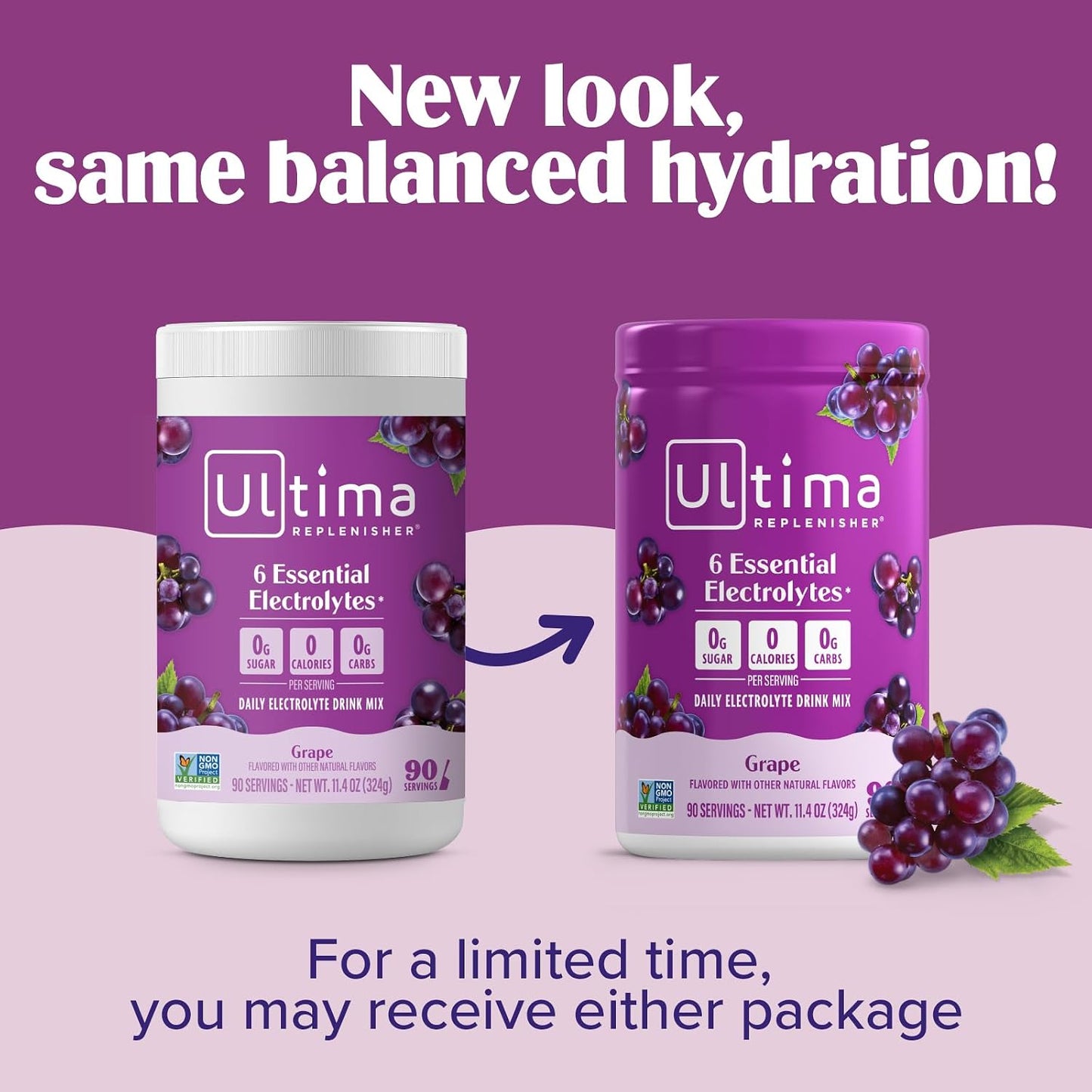 Ultima Replenisher Electrolyte Powder Drink Mix Bundle – Sugar Free – Lemonade and Grape, 90 Servings – Hydration Powder - 6 Key Electrolytes and Trace Minerals – Keto Friendly, Non-GMO