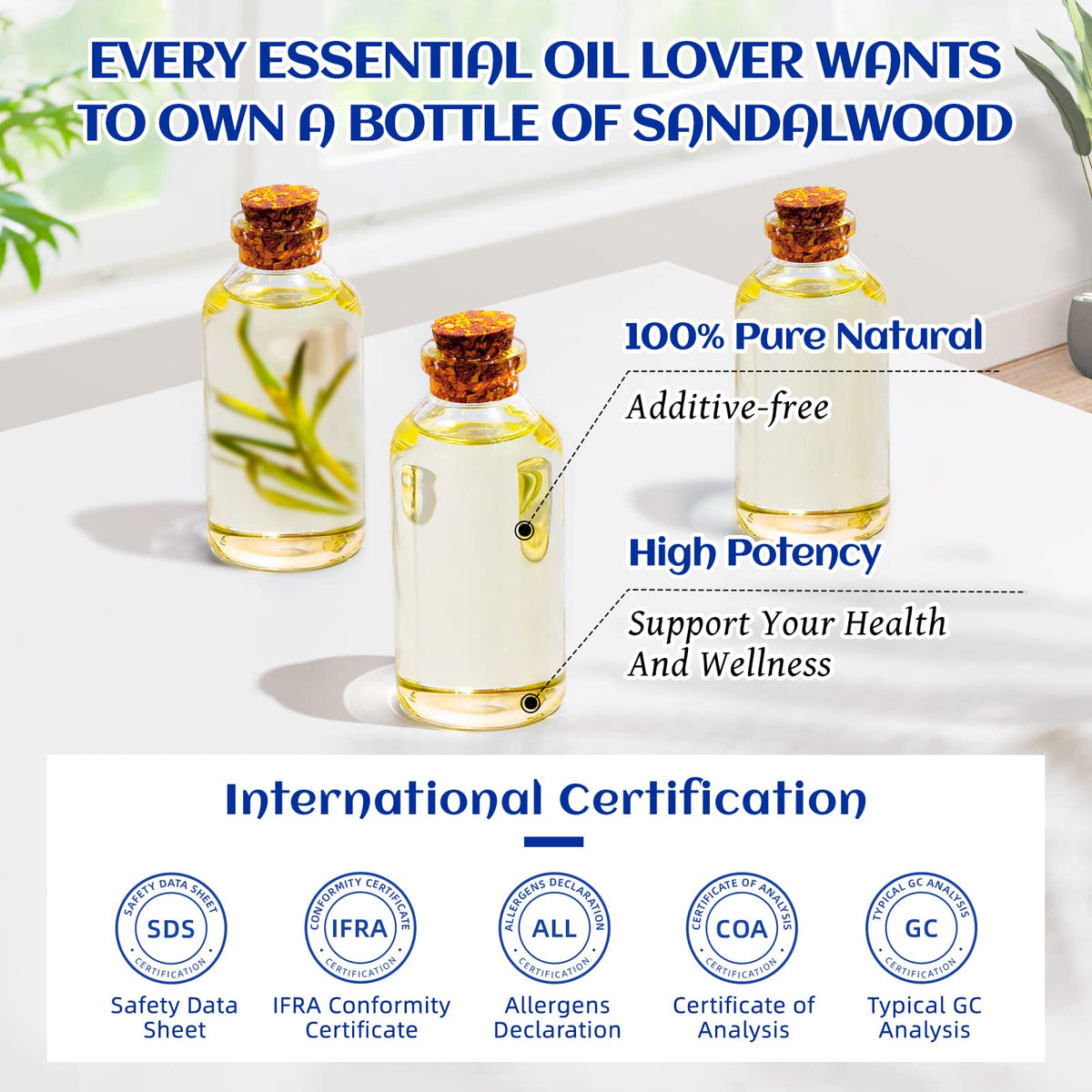 HIQILI Sandalwood Essential Oil and Sweet Orange Essential Oil, 100% Pure Natural for Diffuser - 3.38 Fl Oz