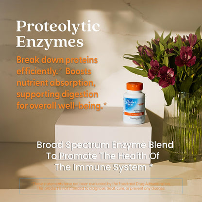 Doctor's Best Proteolytic Enzymes Supplement for Men & Women - Supports Protein Digestion, Caps for Digestive Wellness, Bromelain, Protease, & Papain Blend, Supports Metabolic Health - 90 Veg Capsules