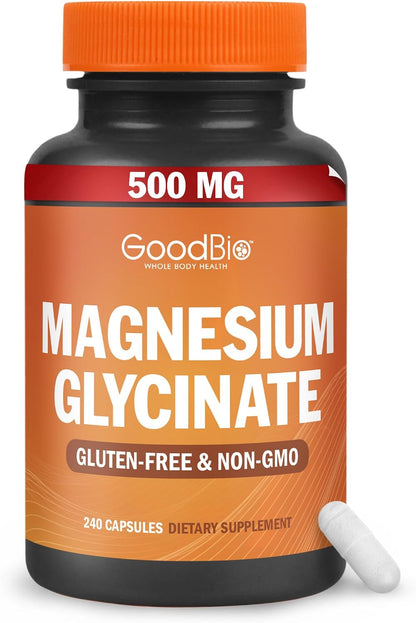 Magnesium Glycinate 500mg Per Serving, 240 Capsules
