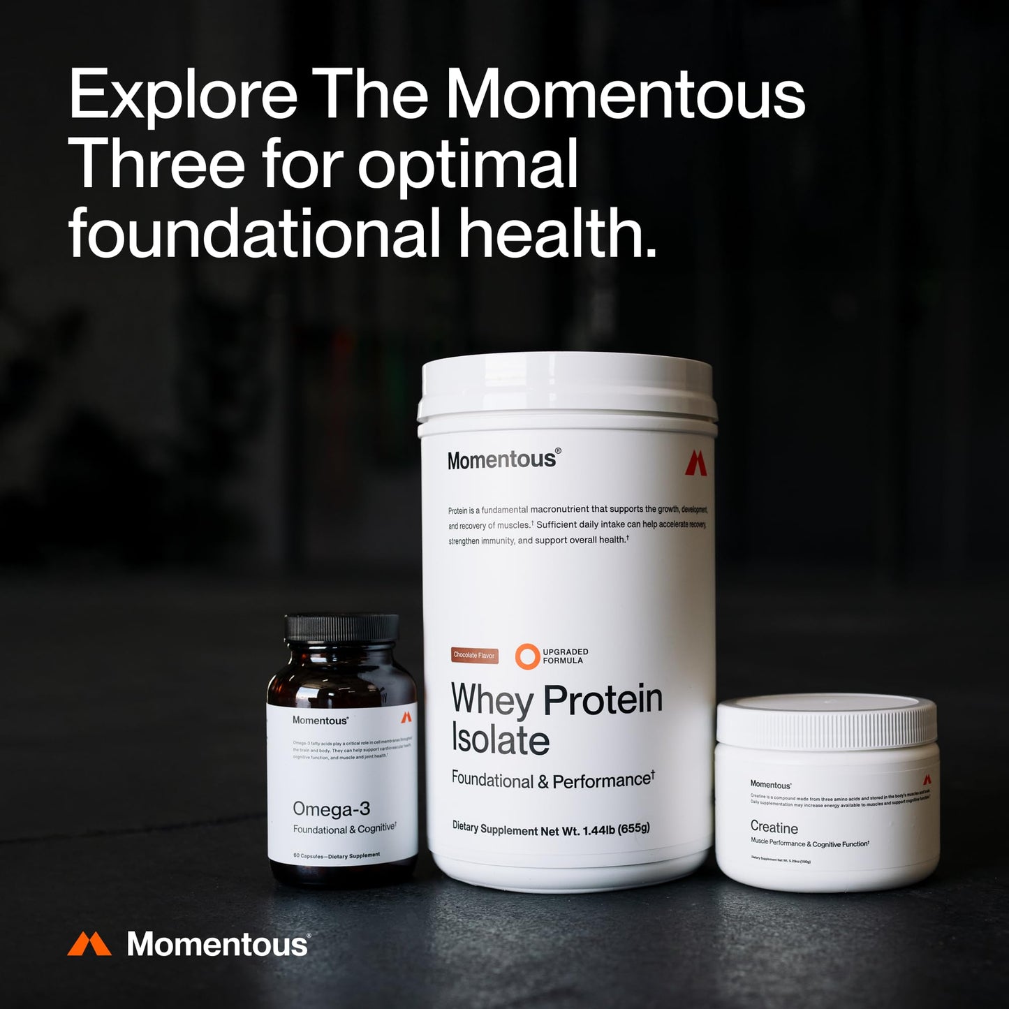 Momentous Creatine Monohydrate Powder - Creatine Powder - Supports Strength, Lean Muscle, & Recovery for Men & Women - NSF Certified for Sport - 5 g per Serving - 90 Servings