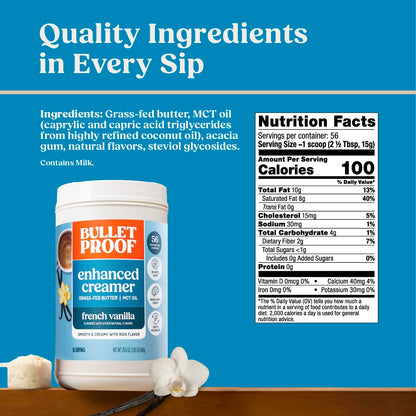 Bulletproof Original Creamer, 14.8 Ounces, Keto Coffee Creamer with MCT Oil and Grass-Fed Butter, Supports Brain Function