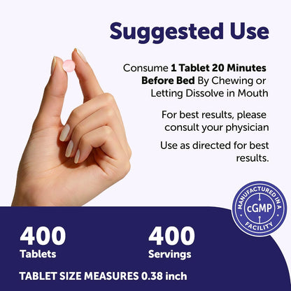 Micro Ingredients Melatonin 20mg, 400 Tablets | Strawberry Flavor | Fast Dissolve | 100% Drug Free | Vegetarian Friendly | Non-GMO, No Gluten, Sugar Free