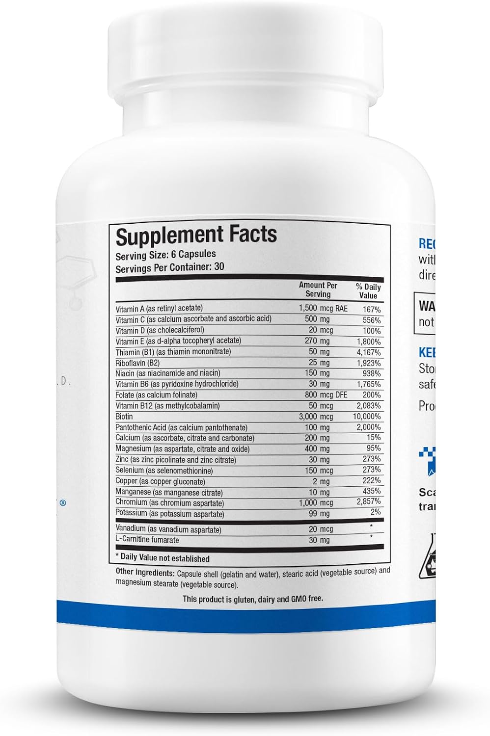 Biotics Research GlucoBalance Chromium, Vanadium, L carnitine Supplement, Supports Metabolic Health and Maintain Healthy Blood Lipid Levels - 180 Capsules