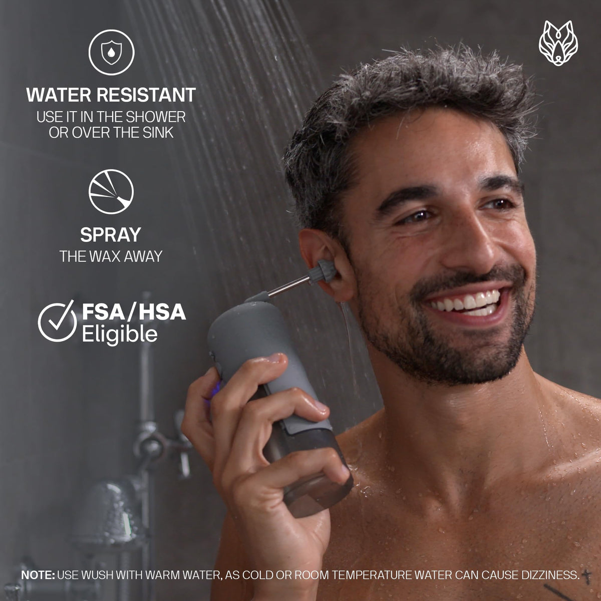 Wush Pro by Black Wolf - The Original Deluxe Water Powered Ear Cleaner with 6 Reusable