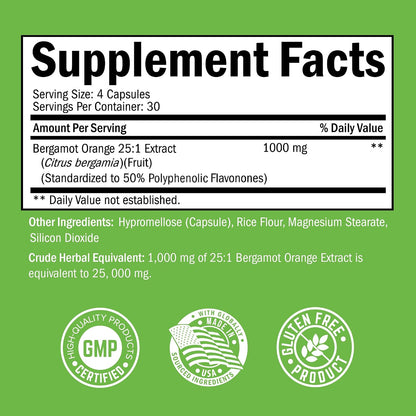 Citrus Bergamot 1000mg - Citrus Bergamot Supplement - 120 Mini Capsules
