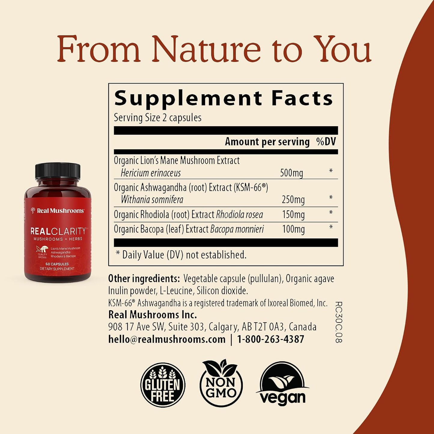 Real Mushrooms RealClarity (60ct) and 5 Defenders (90ct) Capsules Bundle - Mushroom Supplement for Mental Clarity, Focus & Immune Strength - Vegan, Non-GMO, Verified Levels of Beta-Glucans