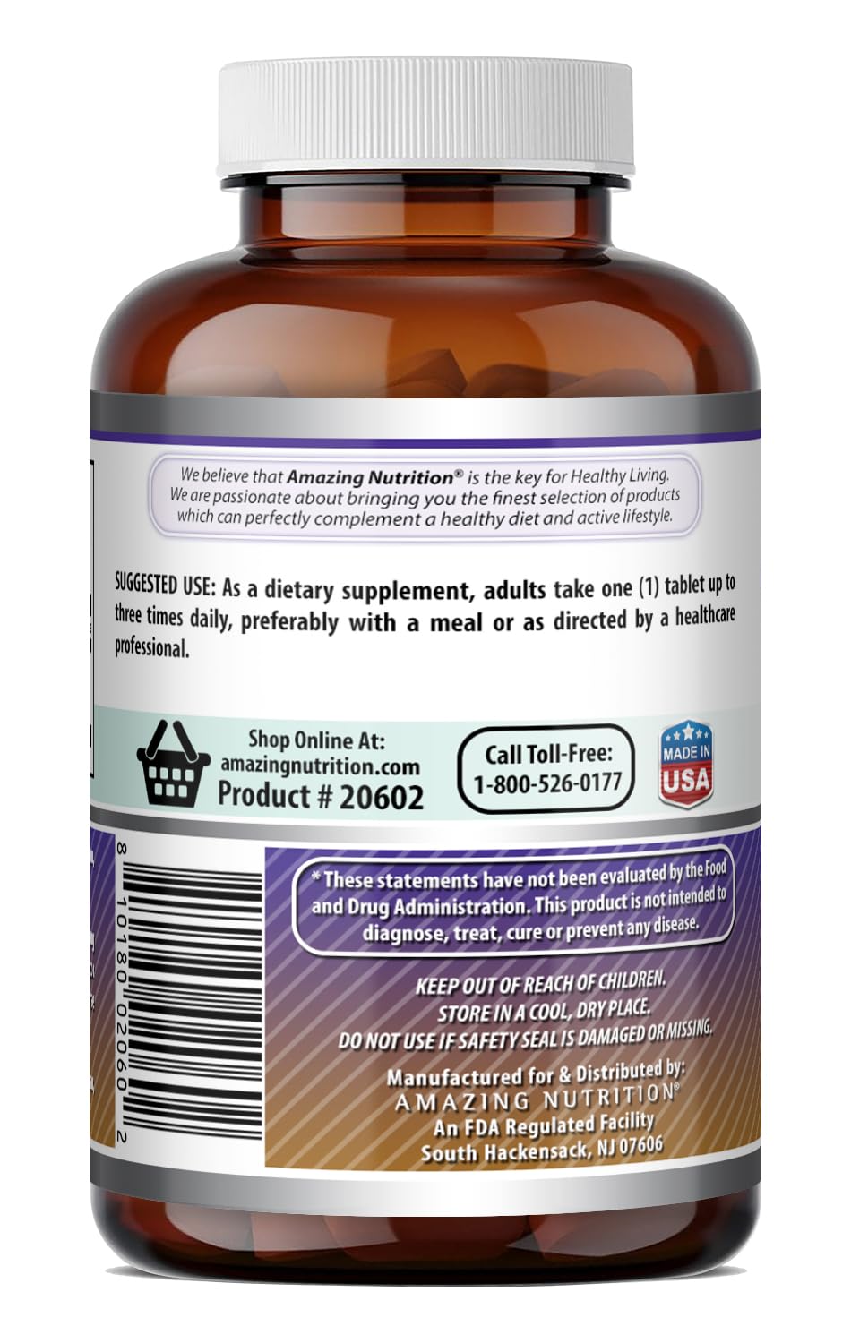 Amazing Formulas Calcium Magnesium Zinc D3-300 Tablets Per Bottle Supplement (Calcium 1000mg - Magnesium 400mg - Zinc 25mg Plus Vitamin D3 600 IU - Per Serving of 3 Tablets)