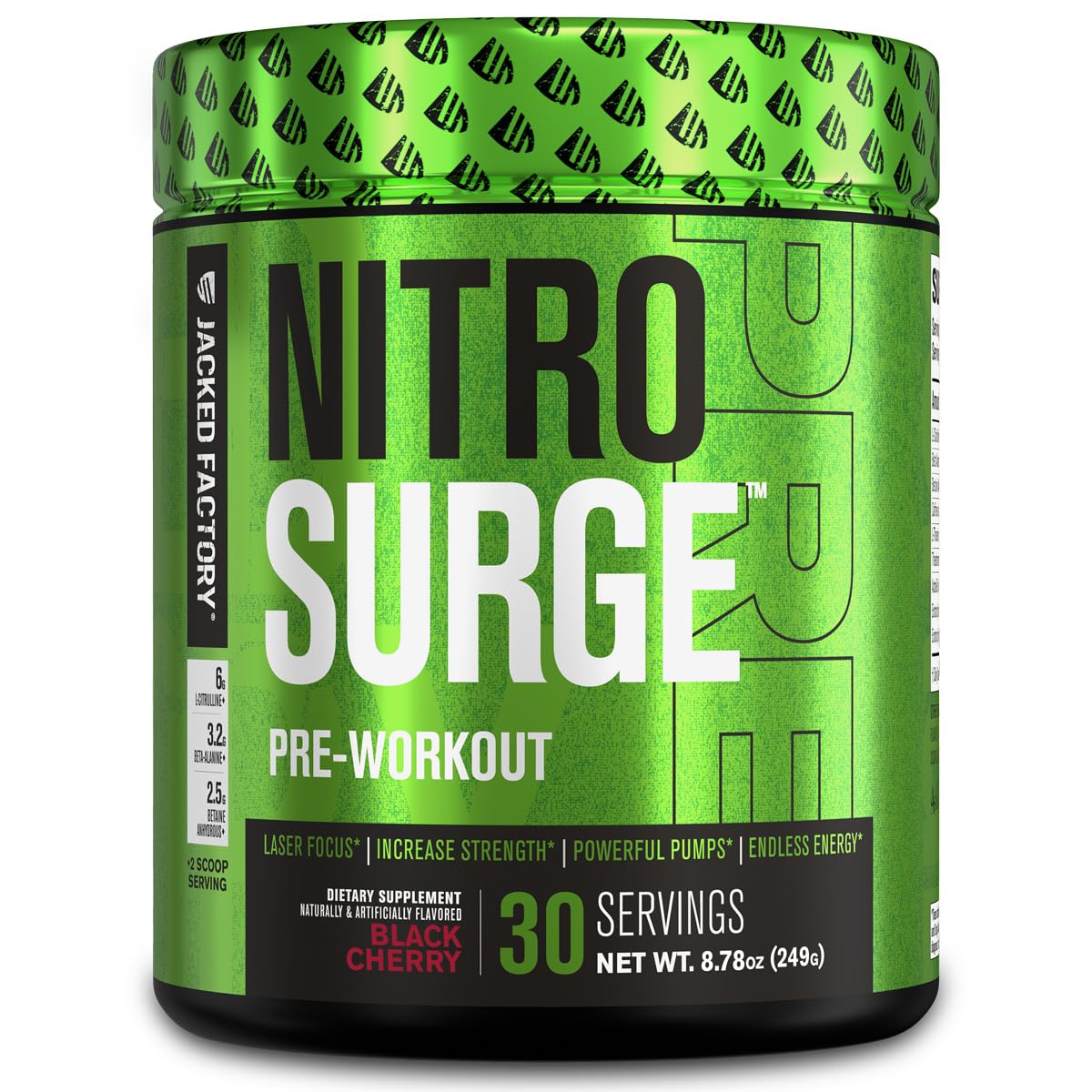 Jacked Factory NITROSURGE Pre Workout Supplement - Endless Energy, Instant Strength 