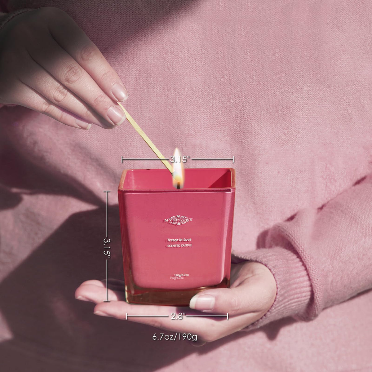 Mysflosy Soy Aromatherapy Candle, 40 Hour Burn time, Scented Candles with Floral and Fruity Scents