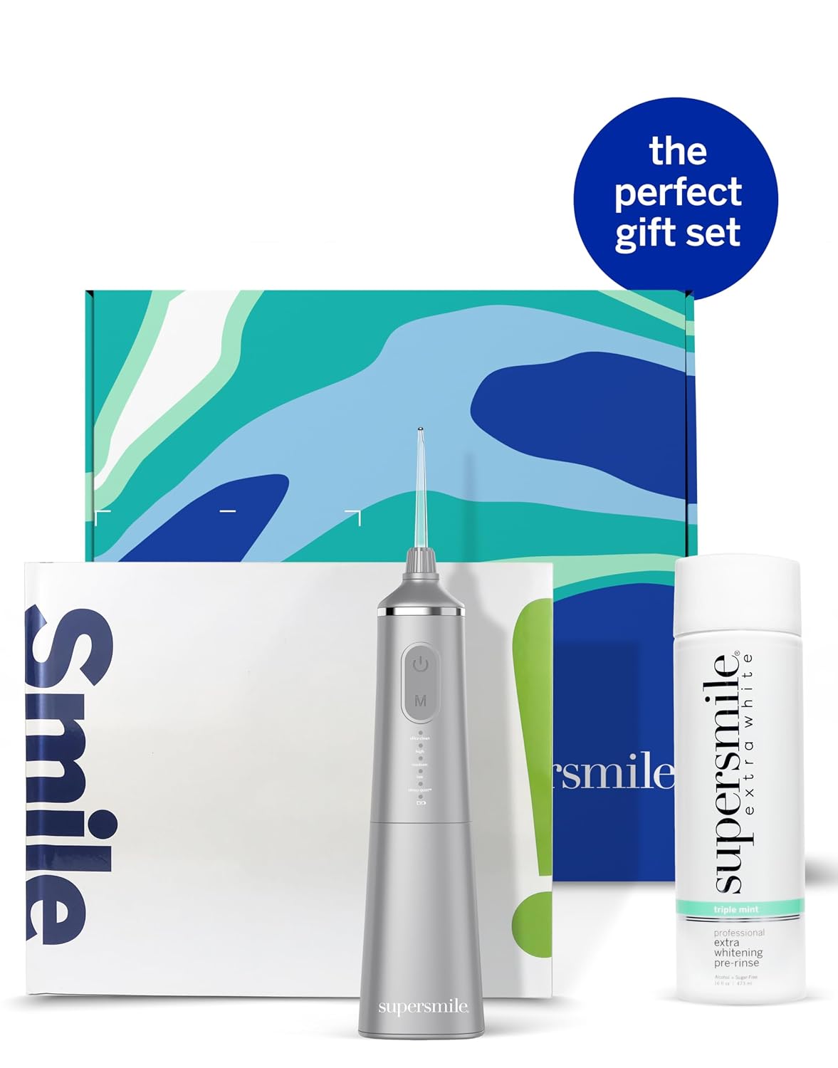 Supersmile Frosted Premium Self-Care Kit, Pre-Rinse + Water Flosser