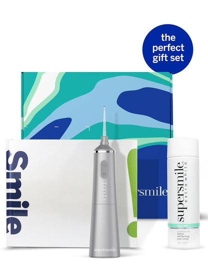 Supersmile Frosted Premium Self-Care Kit, Pre-Rinse + Water Flosser
