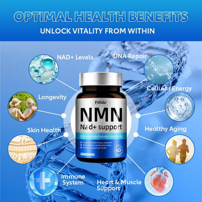 NMN 500mg Capsules, 5-in-1 with Resveratrol, TMG & CoQ10, 60 Count | Supports Cellular Energy Support, Healthy Aging Support, DNA Repair and NAD+ Production, Daily Supplement, Non-GMO