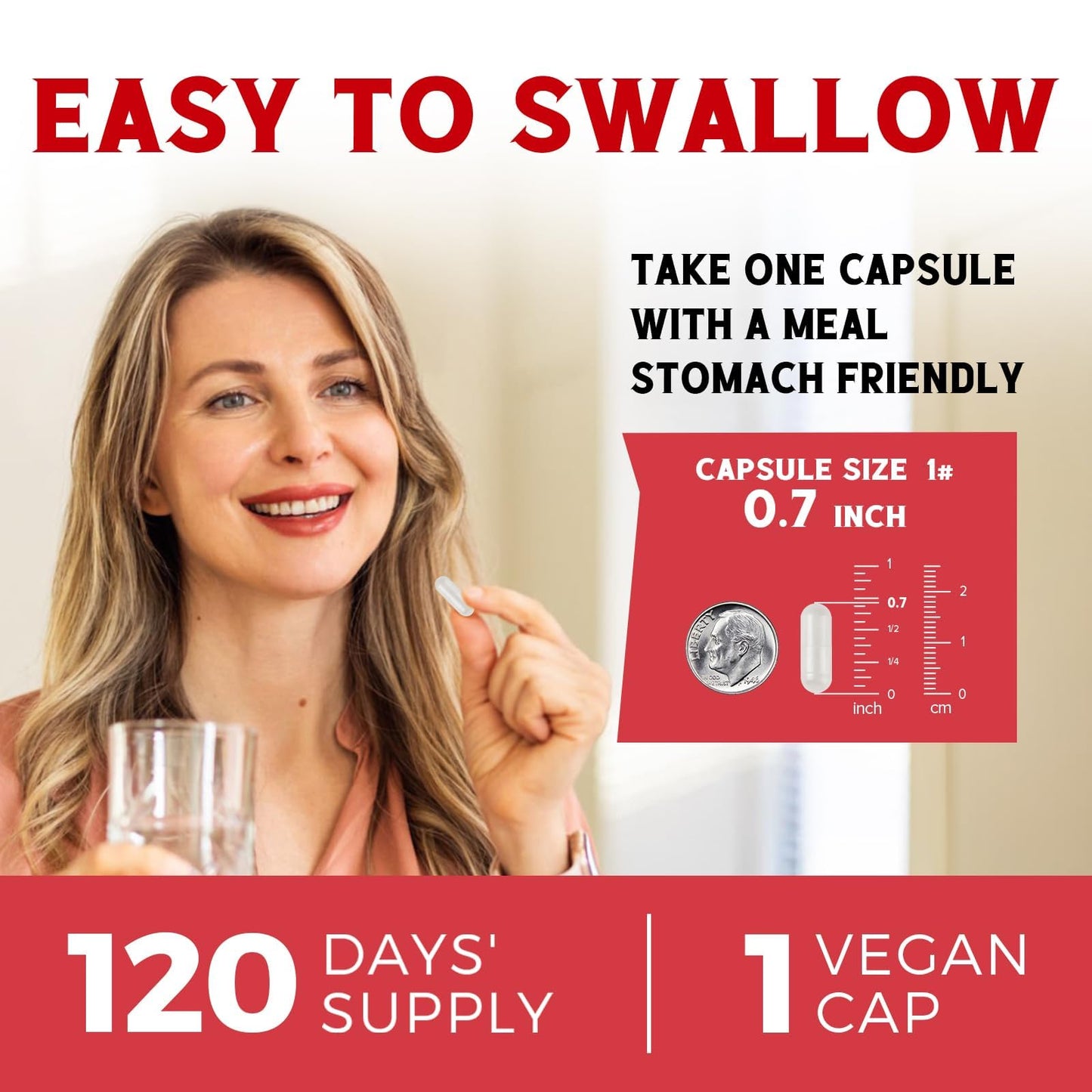 Iron Supplement for Women & Men, with Vitamins C, B6, B12 & Folate | for Iron Deficiency, Blood Building & Energy Support, Stomach Friendly, Better Absorption, Non-GMO, No Gluten, 60 Vegan Caps
