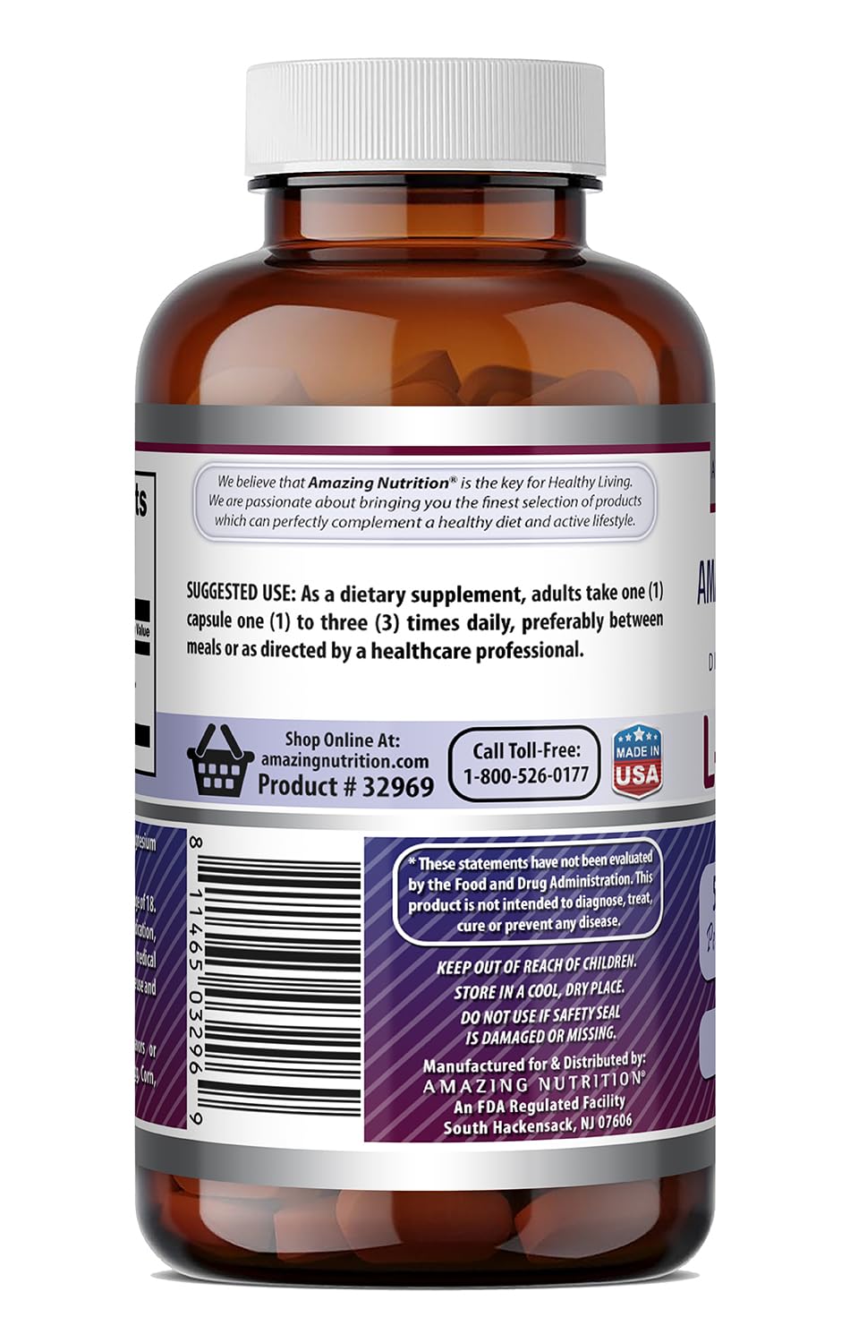 Amazing Formulas L-Tyrosine Amino Acid Supplement | 500 Mg per Serving | 180 Capsules | Non-GMO | Gluten-Free | Made in USA