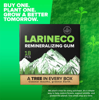 Larineco Remineralizing Gum with Nano Hydroxyapatite & Xylitol – Sugar-Free Xylitol Gum – Plastic-Free, Dye-Free, Aspartame-Free – Natural Base – 36 Pieces, Mastic Mint