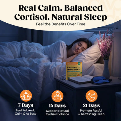 Venture Pal Calm Drink Mix, 12-in-1 Cortisol Reducer & Sleep Aid | Magnesium Glycinate, Ashwagandha, L-Theanine & Vitamin D, Calm Magnesium Powder for Relax & Focus, No Sugar, Non GMO