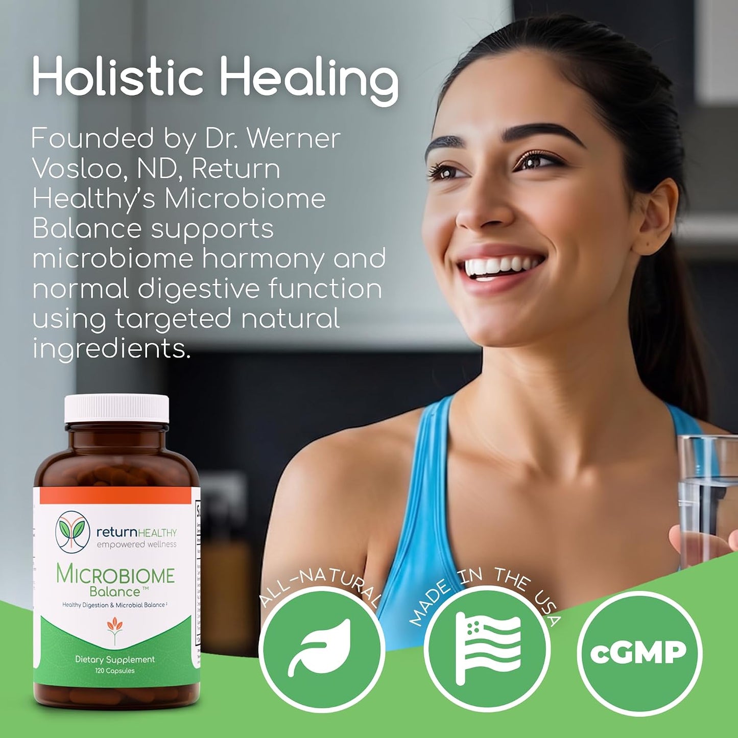 Microbiome Balance – Gut Health Supplement for Women and Men with Monolaurin & Caprylic Acid – Supports Digestive Wellness & Healthy Gut Environment – 120 Capsules