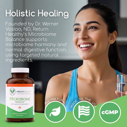 Microbiome Balance – Gut Health Supplement for Women and Men with Monolaurin & Caprylic Acid – Supports Digestive Wellness & Healthy Gut Environment – 120 Capsules
