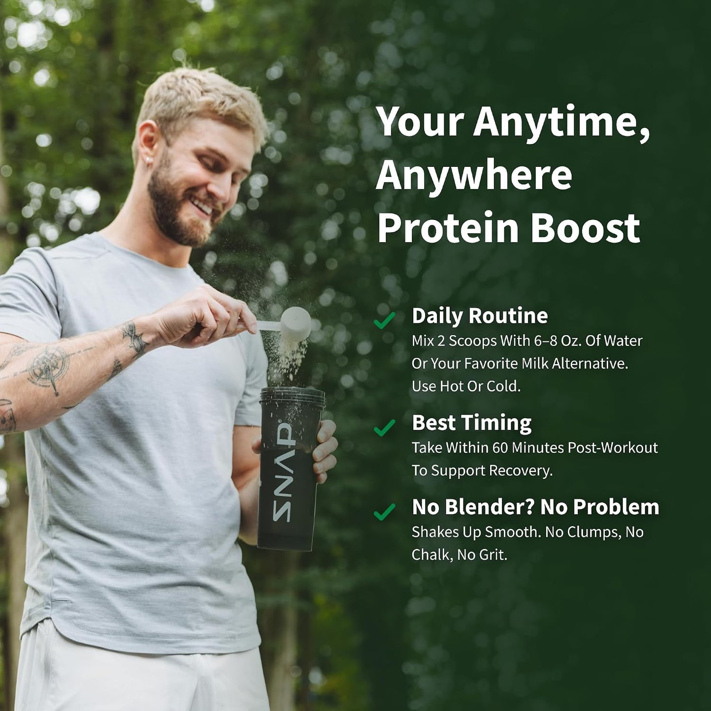 Snap Supplements Plant Based Vegan Protein Powder, Chocolate, 30 Servings | Nitric Oxide Boosting Protein Powder, BCAA Amino Acid for Muscle Growth, Performance & Recovery, 21g Protein per Serving