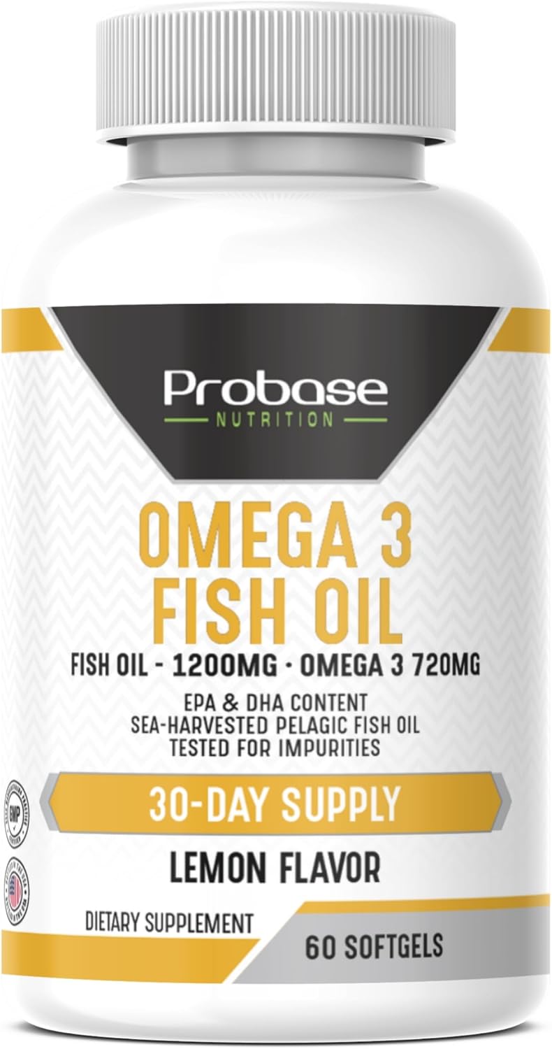 Probase Nutrition Omega 3 Fish Oil 30 Softgels 30-Day Supply