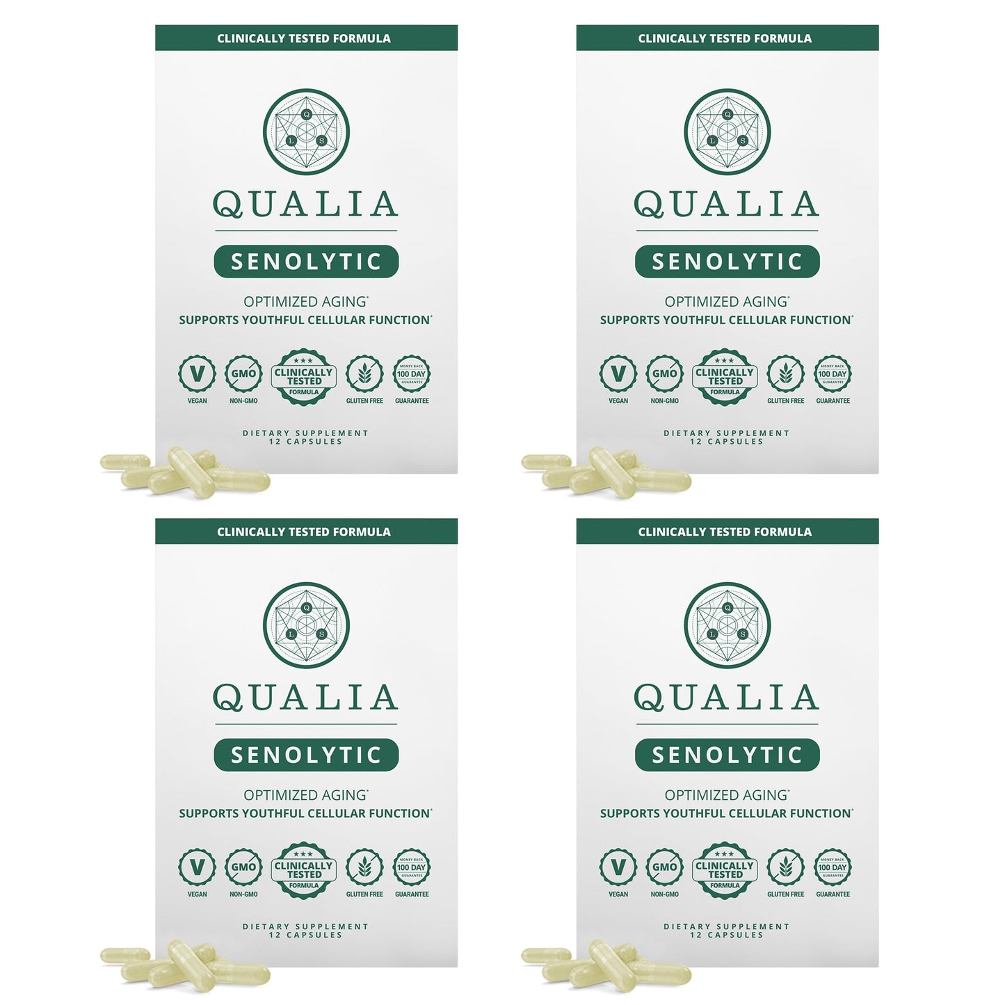 QUALIA LIFE SCIENCES Senolytic Supplement, Fisetin, Quercetin, Piperlongumin & More, Aging Supplement - Supports Optimal Cell Repair & Rejuvenation, Naturally Eliminate Zombie Cells, 1 Month Supply