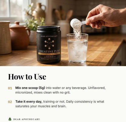 Creatine Monohydrate Powder Micronized 5g - Muscle Strength, Performance & Recovery - Unflavored Pre Post Workout - Vegan, Non-GMO, Soy Free - 60 Servings