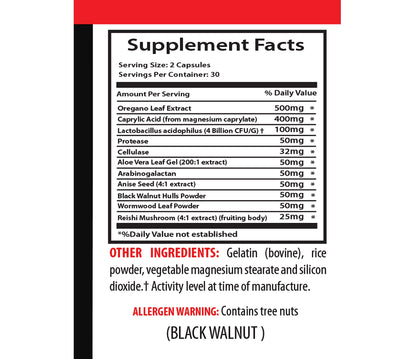 Natural detoxification Supplement - Candida Away Extra Strength Formula - Candida Support - Digestive AID
