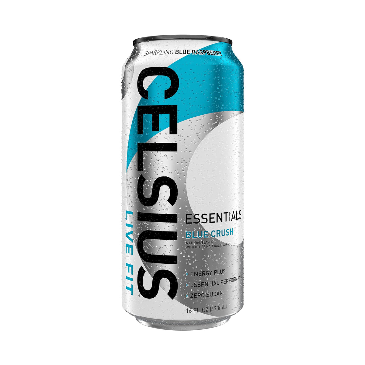 CELSIUS ESSENTIALS, Sparkling Blue Crush, Performance Energy Drink 16 Fl Oz (Pack of 12)
