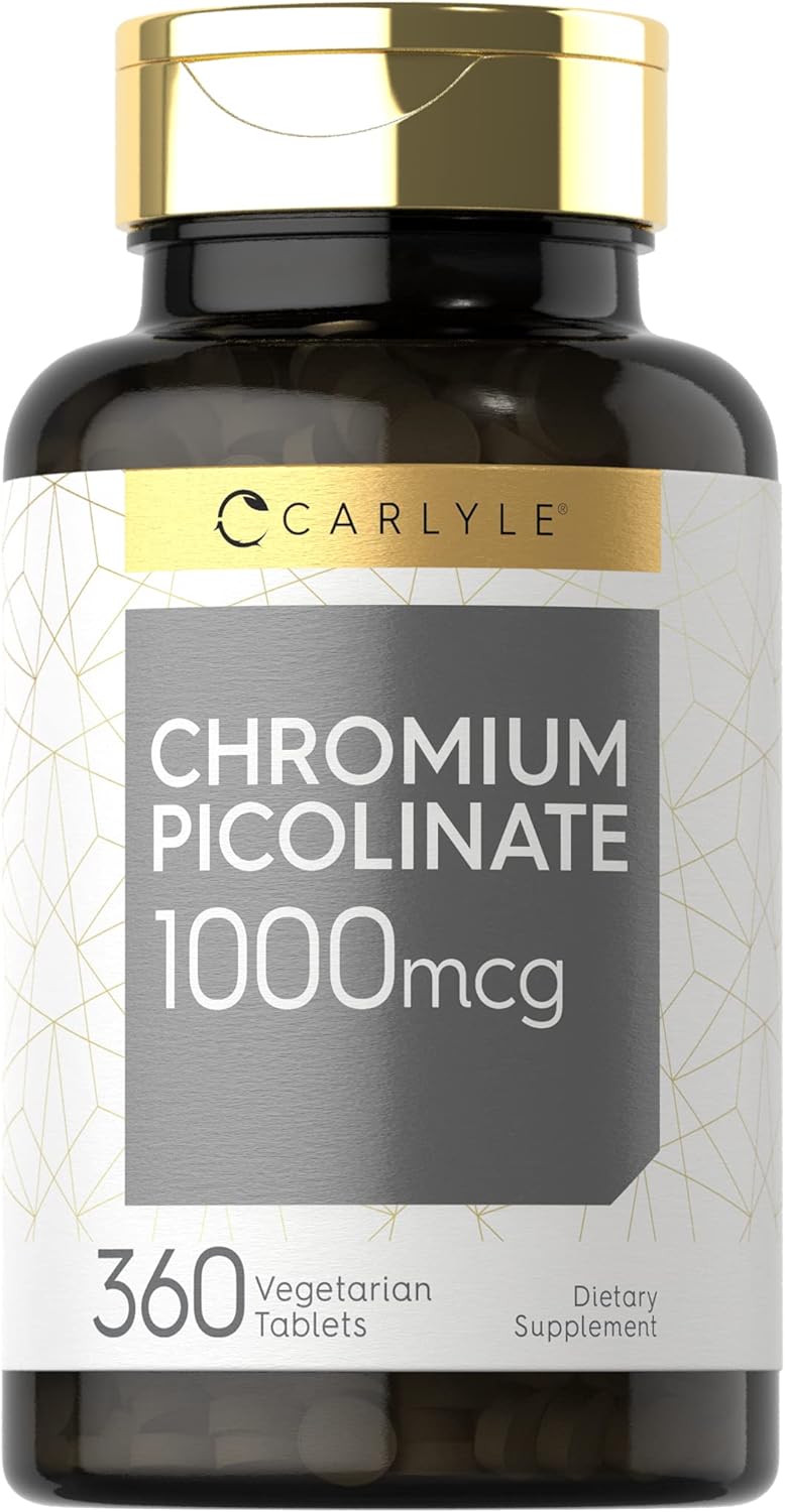 Carlyle Chromium Picolinate Supplement | 1000mcg | 360 Tablets | Vegetarian, Non-GMO, Gluten Free Formula