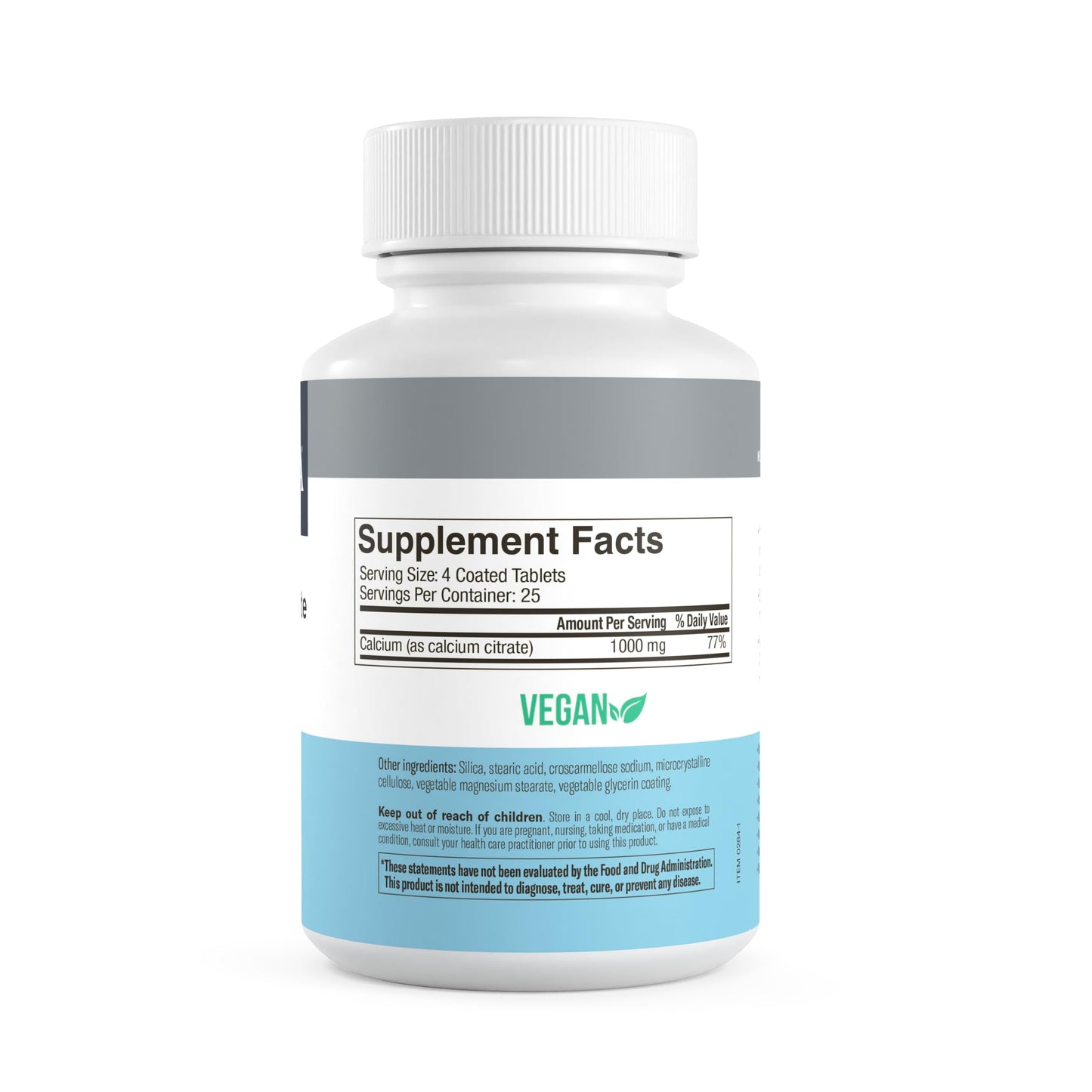 FREEDA Calcium Citrate 1000mg Supplement for Bone Support – 250 Tablets | Supports Bone Strength, Teeth, & Muscle Function – Highly Absorbable Calcium Formula – No Vit D, Vegan, Kosher, Made in USA