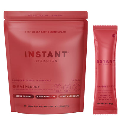 Instant Hydration Sugar Free Electrolytes Powder Packets Variety Pack - Watermelon, Raspberry, Lemon Lime Drink Mix & Travel Essentials with Magnesium and Potassium - Post Workout Recovery - 20 Sticks