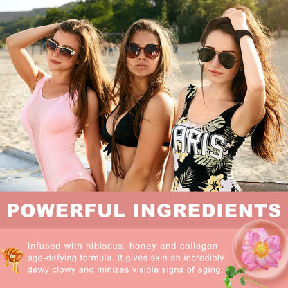 Hibiscus and Honey Firming Cream, Skin Tightening Lotion, Reduces the Look of Neck Lines