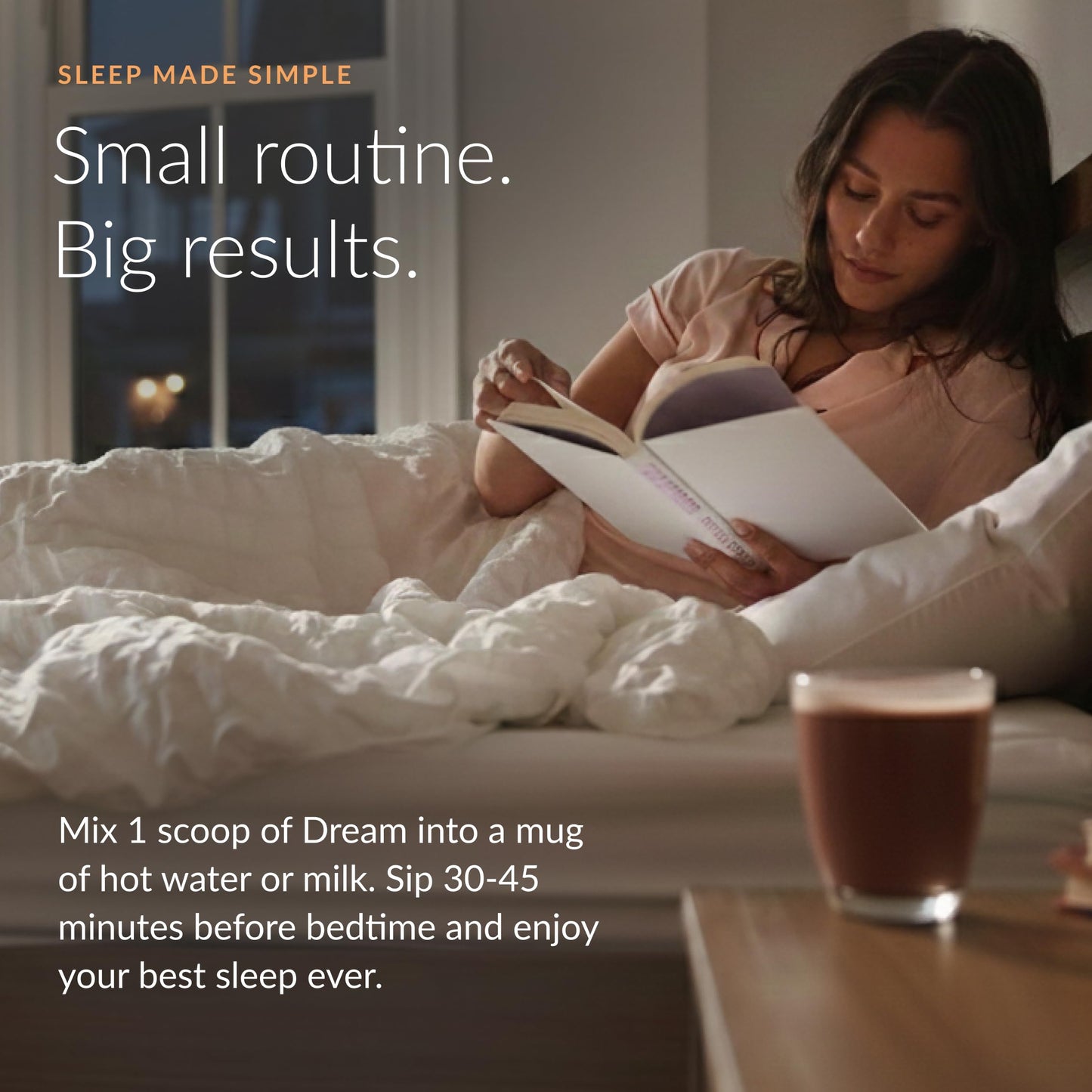 BEAM Dream Sleep Powder – Magnesium Sleep Aid for Adults with Melatonin, L-Theanine, Reishi Mushroom & Apigenin, Sleep Supplement, Sleep Cocoa Hot Chocolate Drink Mix, Brownie Batter, 30 Servings