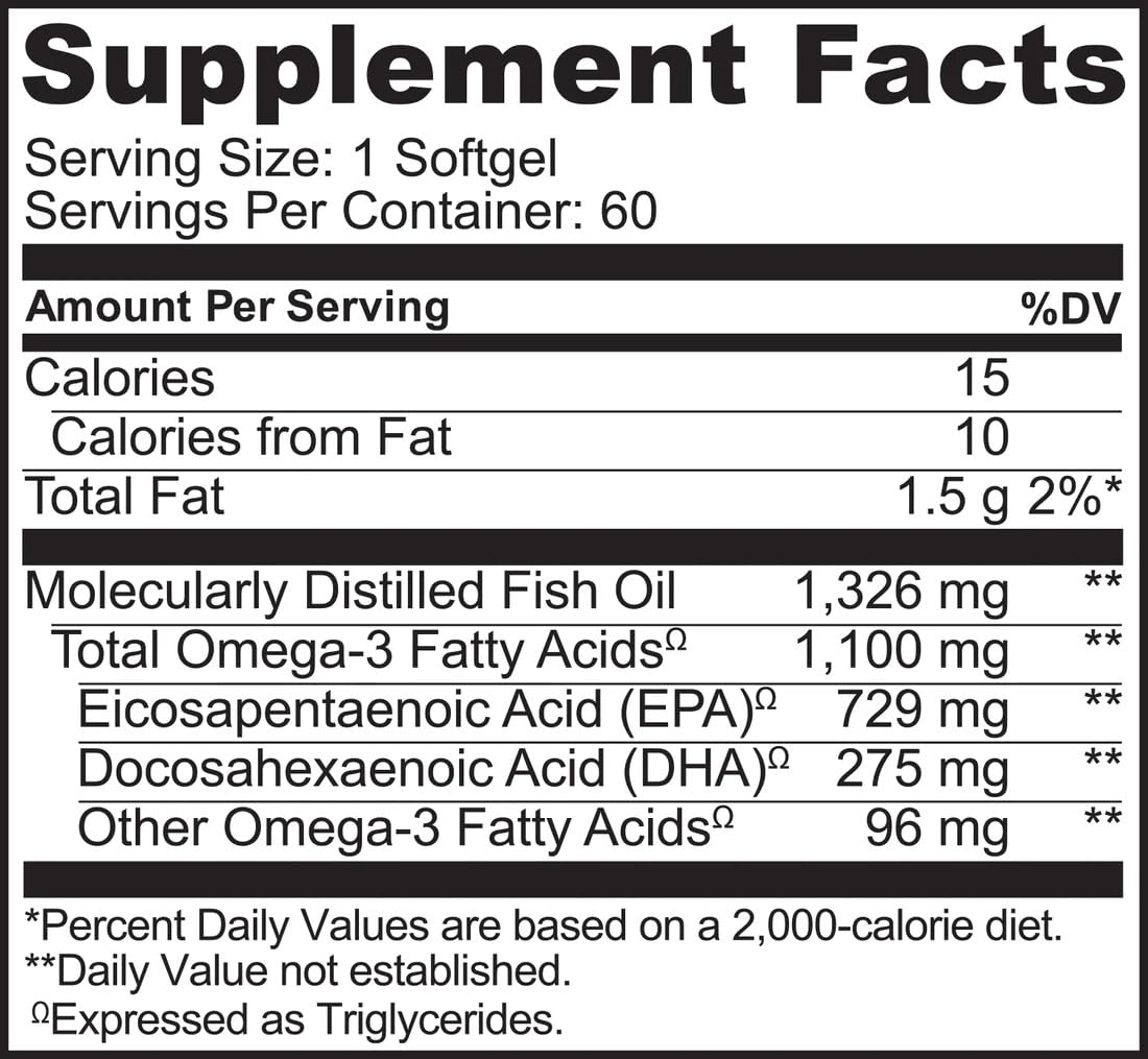 NATURELO Burpless Omega 3 Fish Oil Supplement - 1100mg Triglyceride Omega-3, EPA + DHA, Liquid Fish Oil for Heart, Eye, Brain, Joint Health - 120 Softgels, 4 Months Supply