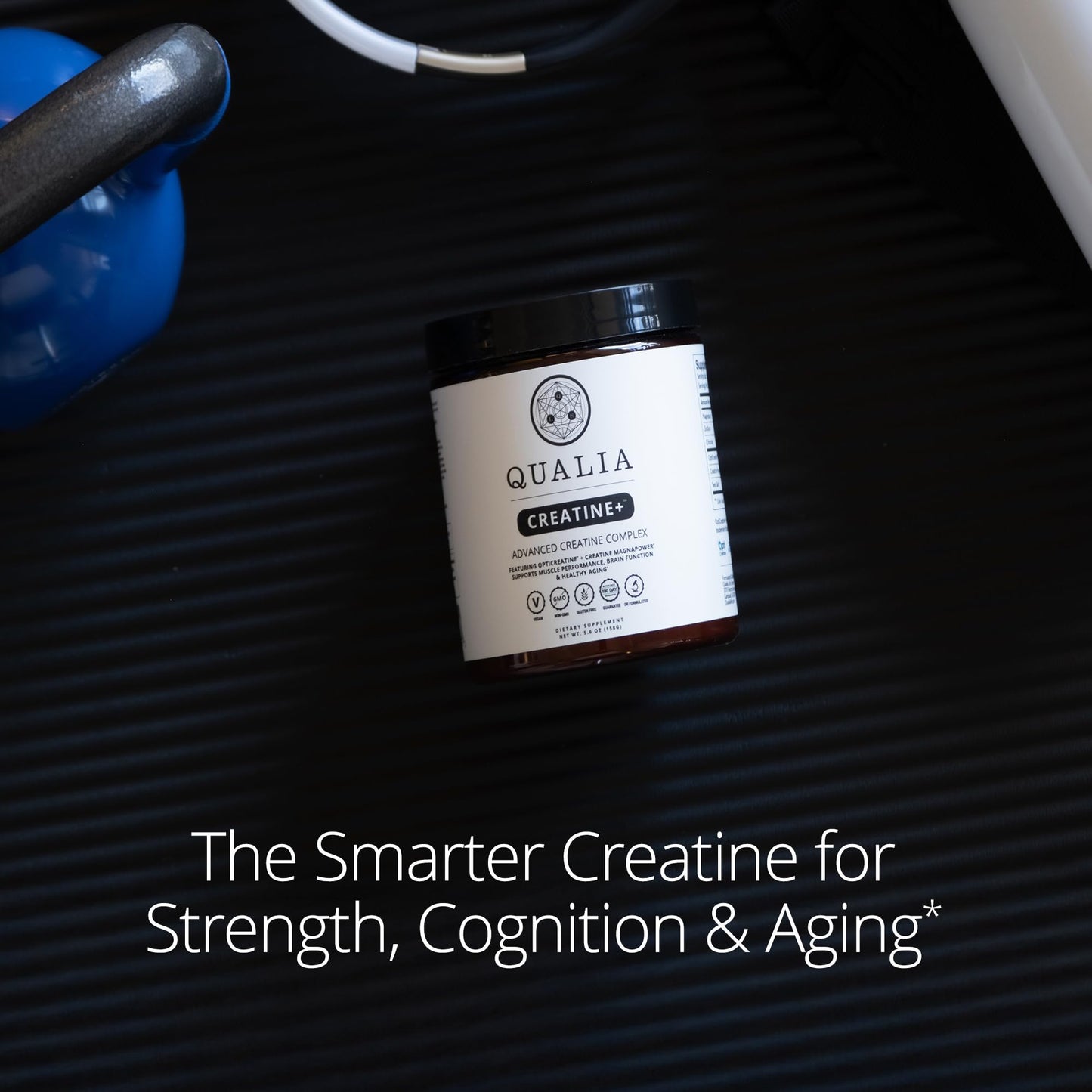 Qualia Creatine | Advanced Creatine Complex | 2 Sources + Magnesium | Optimized Absorption | Muscle Performance, Brain Function, & Healthy Aging (30 Servings)