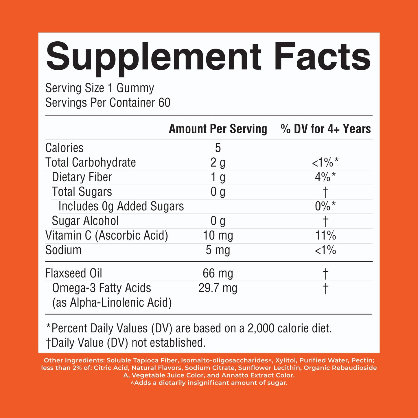 MARYRUTH'S Vegan Omega 3 Gummies for Kids 4 2 Month Supply | Sugar Free | Omega 3 Supplement with Vitamin C | Flaxseed Oil | Immune Support | Essential Nutrient ALA | No Fish Taste | 60 Count
