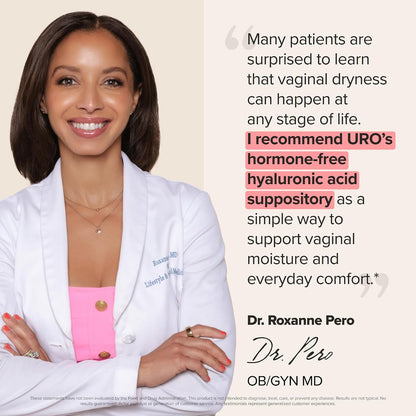 URO Vaginal Moisture Hyaluronic Acid Suppository for Easier Intimacy– 10 Ct