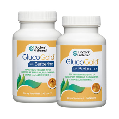 DOCTORS' PREFERRED GlucoGold with Berberine, Cinnamon & Chromium 90 Tablets