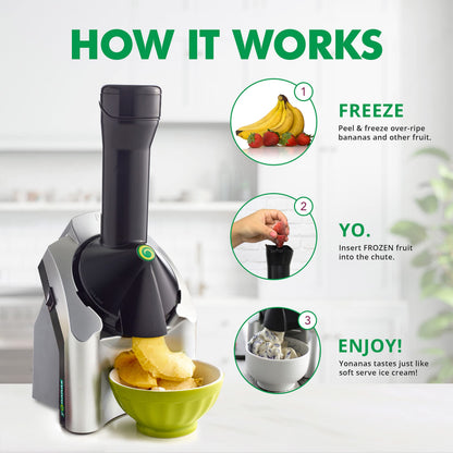 Yonanas 902 Classic Vegan, Dairy-Free Frozen Fruit Soft Serve Maker, Includes 36 Recipes