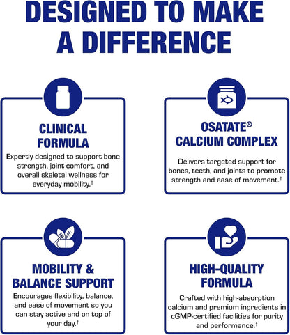 Remineralizing Calcium Hydroxyapatite Supplement - Clinical Formula Osteo Bone Health Supplement for Women & Men with Bioavailable Calcium Phosphate MHCC Complex for Density & Strength - 100 Servings