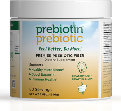 Prebiotin Prebiotic Fiber Supplement Powder � 8.68 oz � Supports Digestive Health � High Fiber, Boosts Probiotics, Reduces Hunger � All-Natural, Gluten-Free