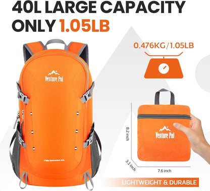 Venture Pal 40L Lightweight Packable Travel Hiking Backpack Daypack